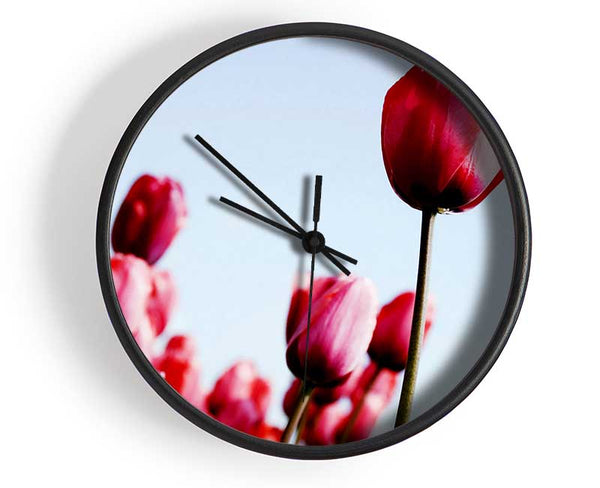 Pink Tulip March Clock - Wallart-Direct UK