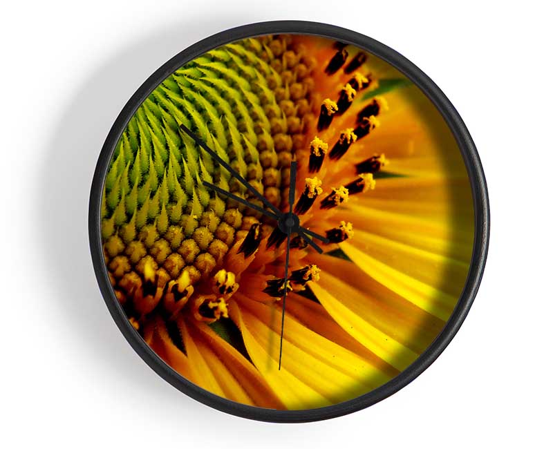 Yellow Sunflower Centre Clock - Wallart-Direct UK