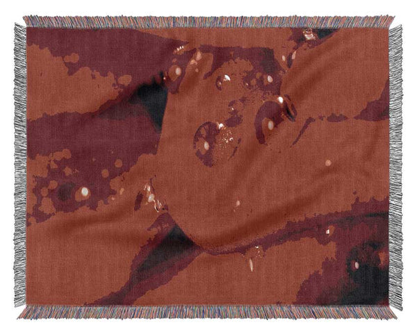 Red Petal Dew Drop Woven Blanket