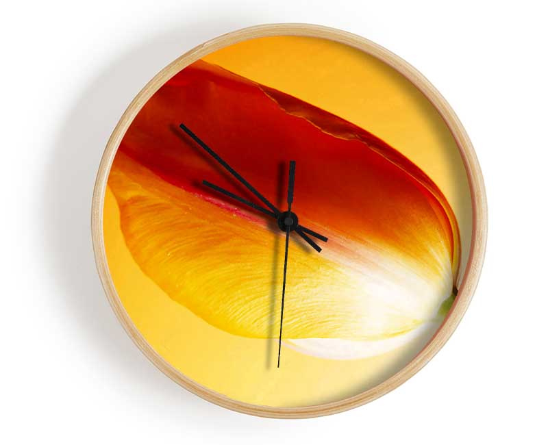 Yellow On Yellow Tulip Clock - Wallart-Direct UK