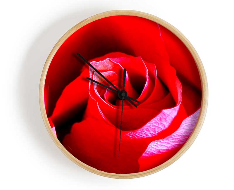 Pink Rose Bud Clock - Wallart-Direct UK