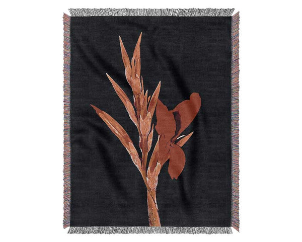 Red Night Flower Woven Blanket