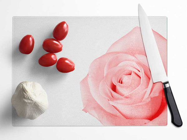 Baby Pink Rose Glass Chopping Board