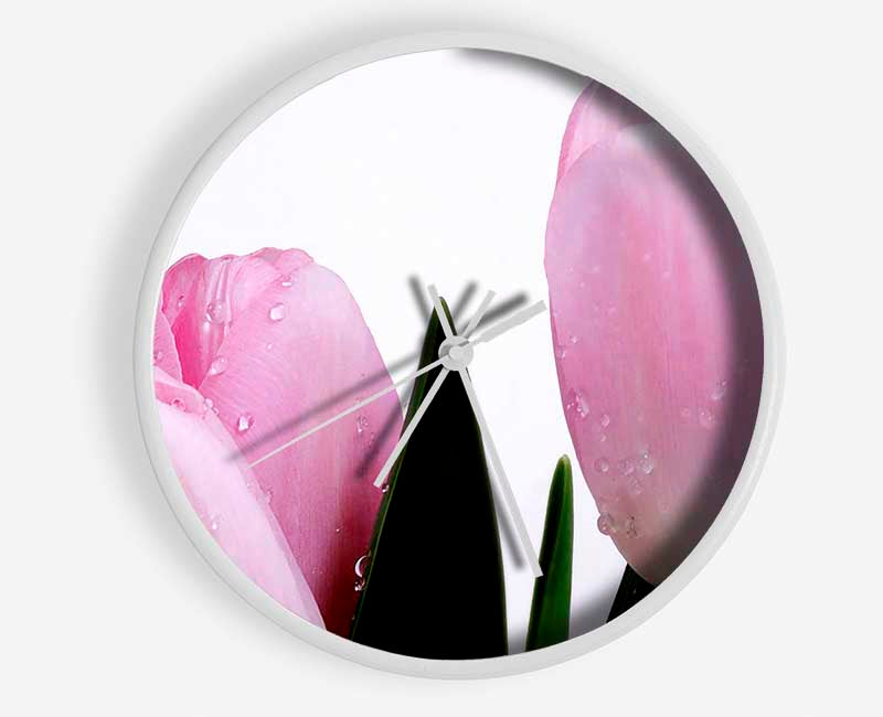 Baby Pink Tulips Clock - Wallart-Direct UK