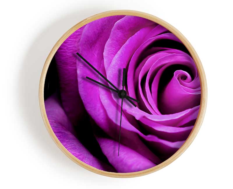 Purple Velvet Rose Clock - Wallart-Direct UK