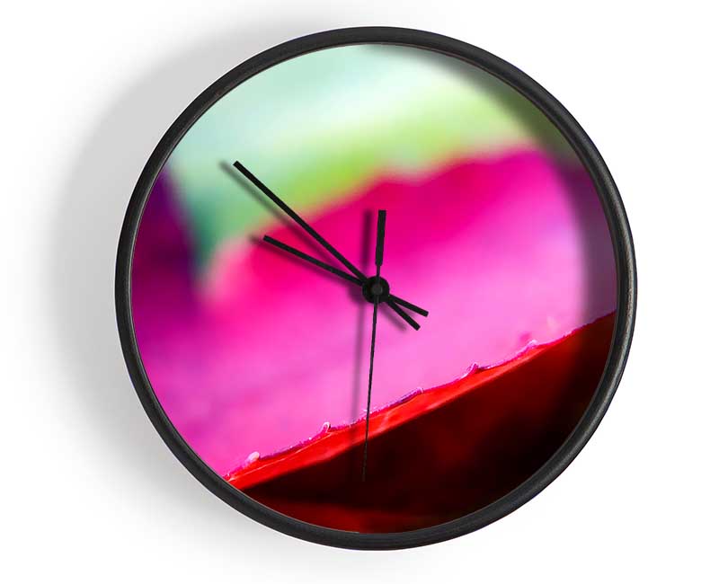 Pink Autumn Leave Clock - Wallart-Direct UK