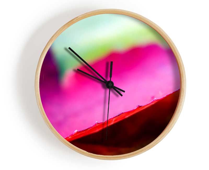 Pink Autumn Leave Clock - Wallart-Direct UK