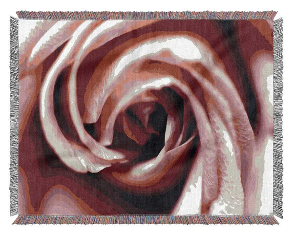 Pink Rose Centre Woven Blanket