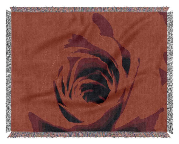 Soft Red Rose Close-Up Woven Blanket