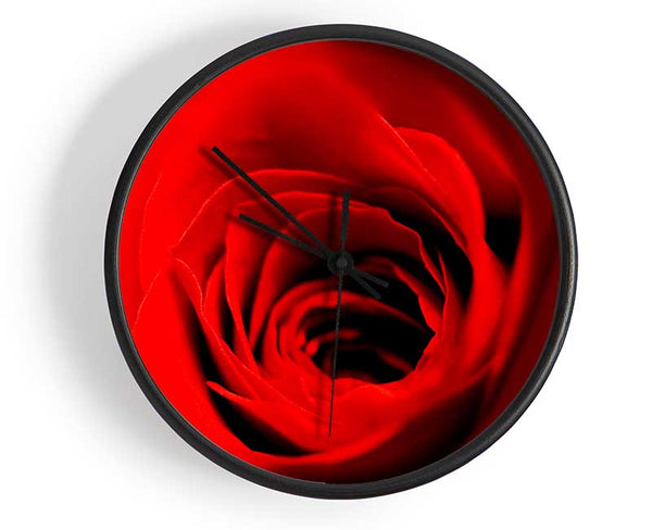 Soft Red Rose Close-Up Clock - Wallart-Direct UK