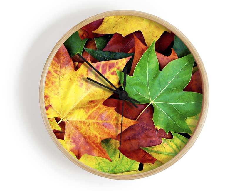 Autumn Leaves Fallen Clock - Wallart-Direct UK