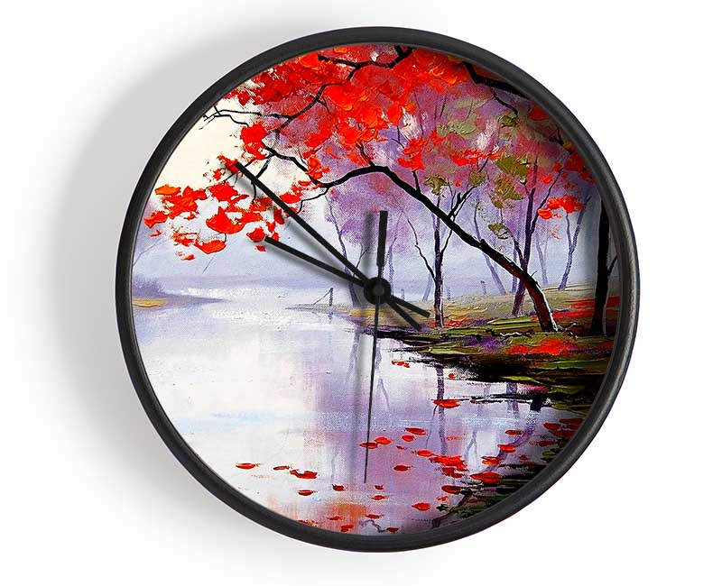 Autumn Lake Clock - Wallart-Direct UK