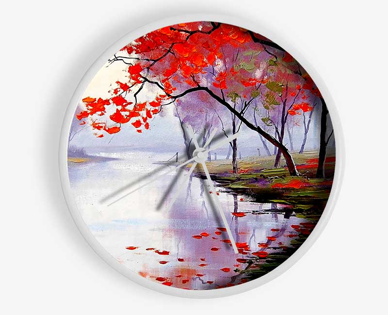 Autumn Lake Clock - Wallart-Direct UK