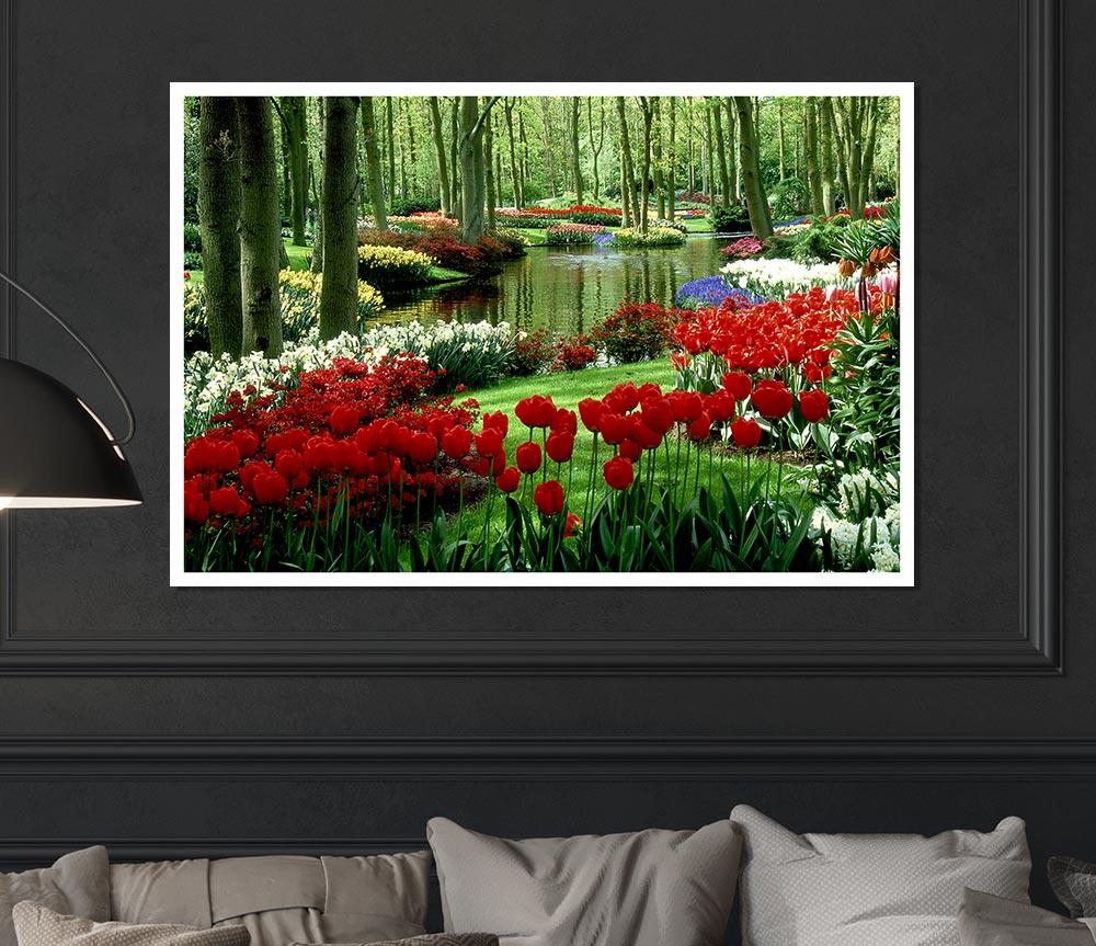 Tulip River Print Poster Wall Art