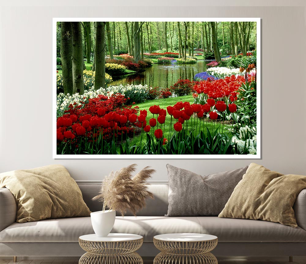 Tulip River Print Poster Wall Art