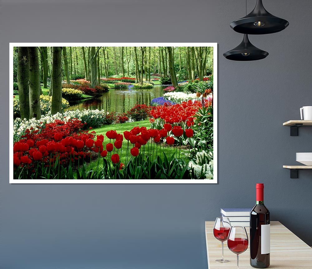 Tulip River Print Poster Wall Art