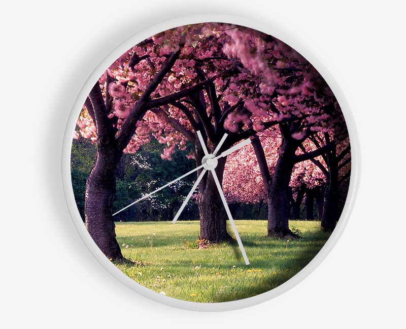 Cherry Blossom Lineup Clock - Wallart-Direct UK