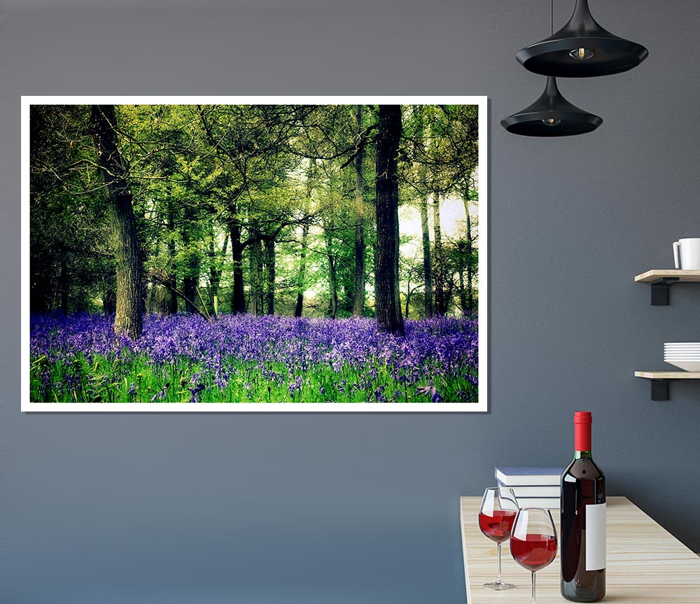 Bluebell Woodland Print Poster Wall Art