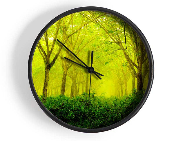 Stunning Green Forest Clock - Wallart-Direct UK