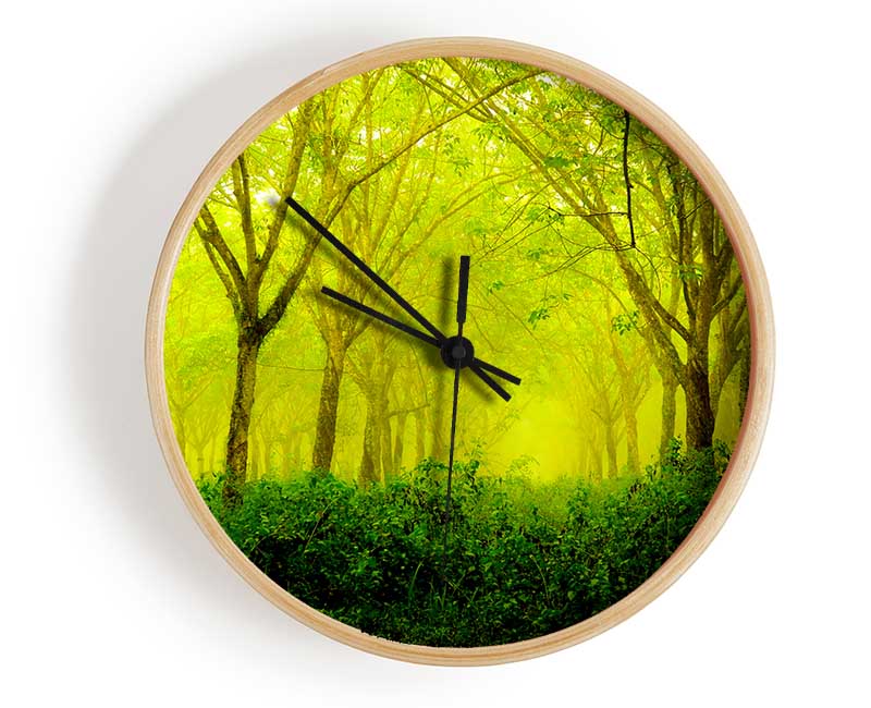 Stunning Green Forest Clock - Wallart-Direct UK