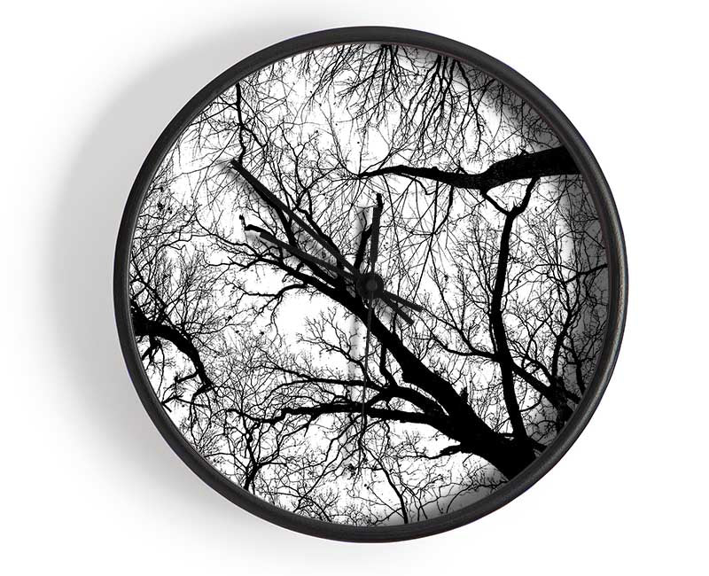 Pecan Grove Black And White Clock - Wallart-Direct UK