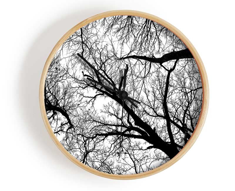 Pecan Grove Black And White Clock - Wallart-Direct UK