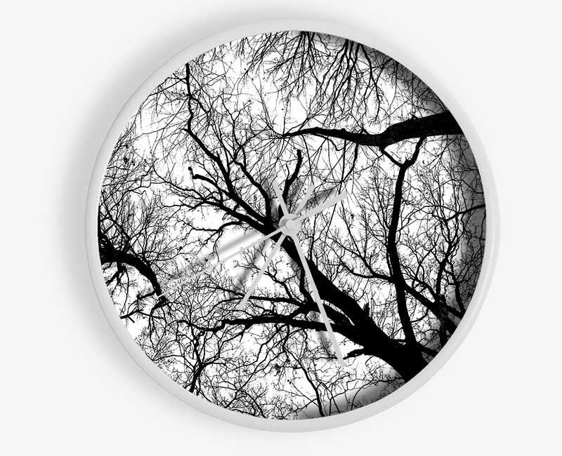 Pecan Grove Black And White Clock - Wallart-Direct UK