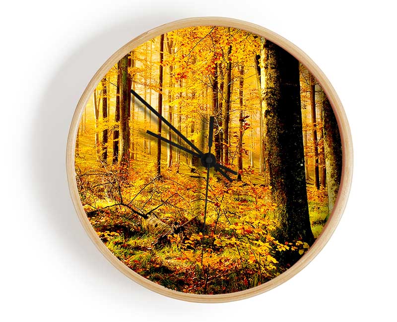 German Forest In Autumn Clock - Wallart-Direct UK