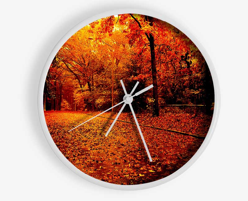 Fall In The Orange Forest Clock - Wallart-Direct UK