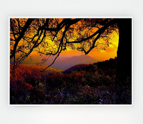 Autumn Dusk Print Poster Wall Art