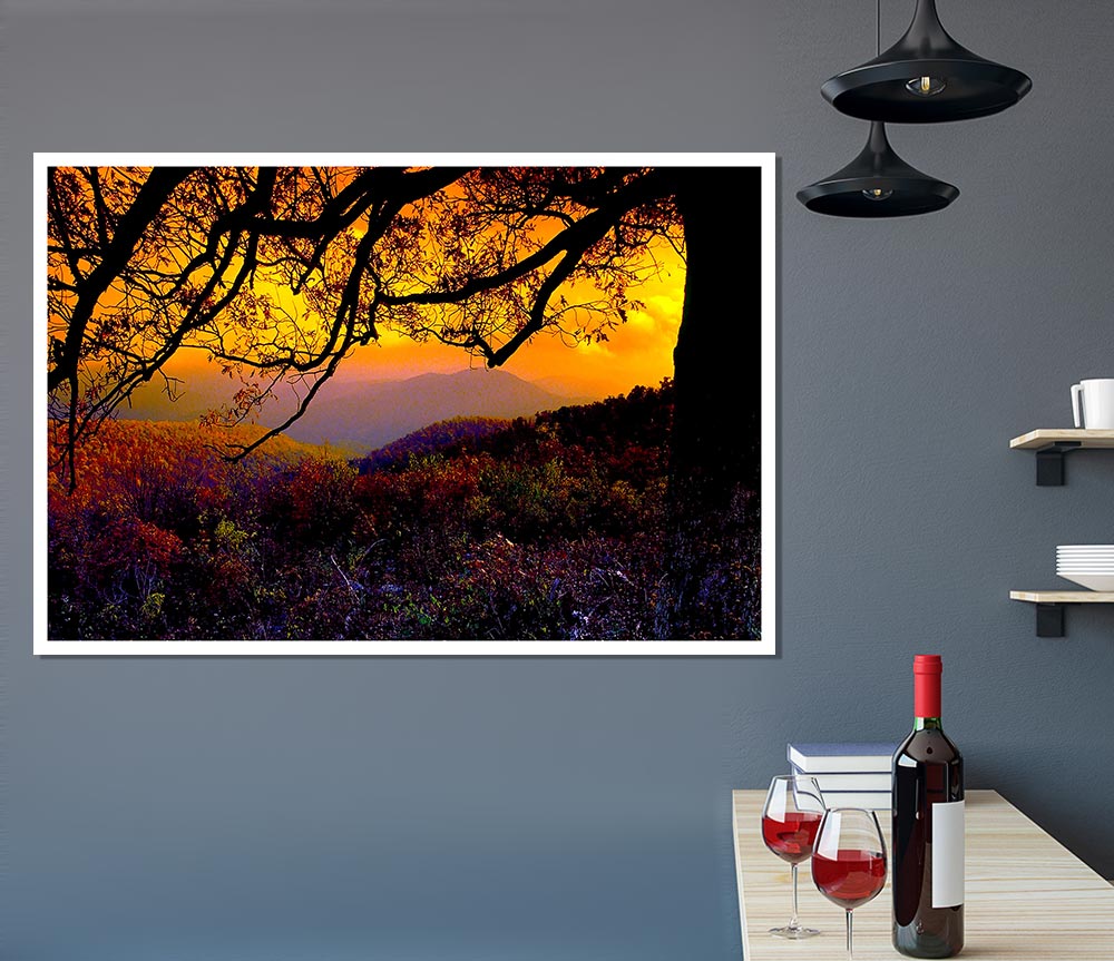 Autumn Dusk Print Poster Wall Art