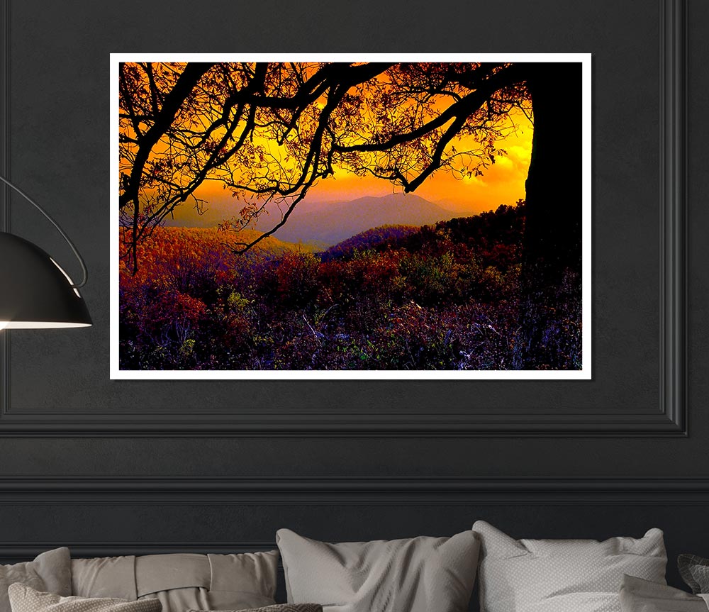 Autumn Dusk Print Poster Wall Art