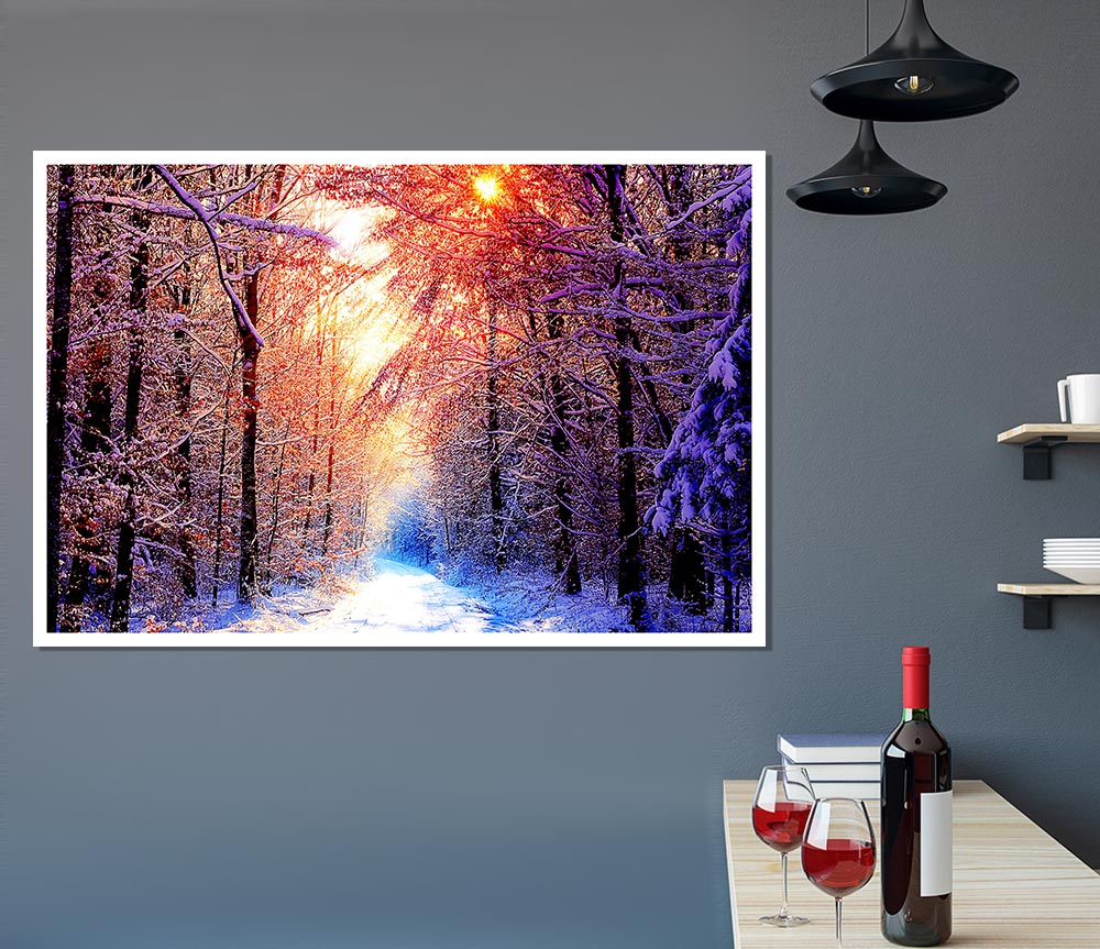 Winter Sun Blaze Print Poster Wall Art