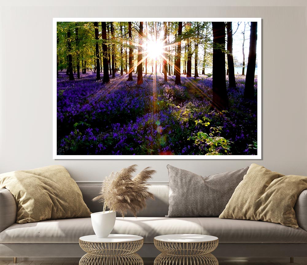 Forest Sun God Print Poster Wall Art