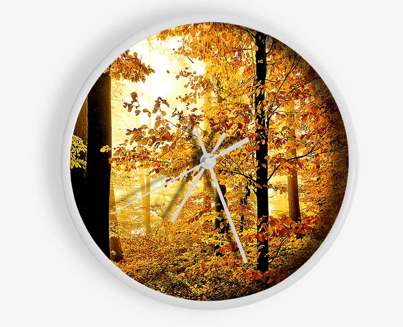 Beautiful Autumn Foliage Clock - Wallart-Direct UK