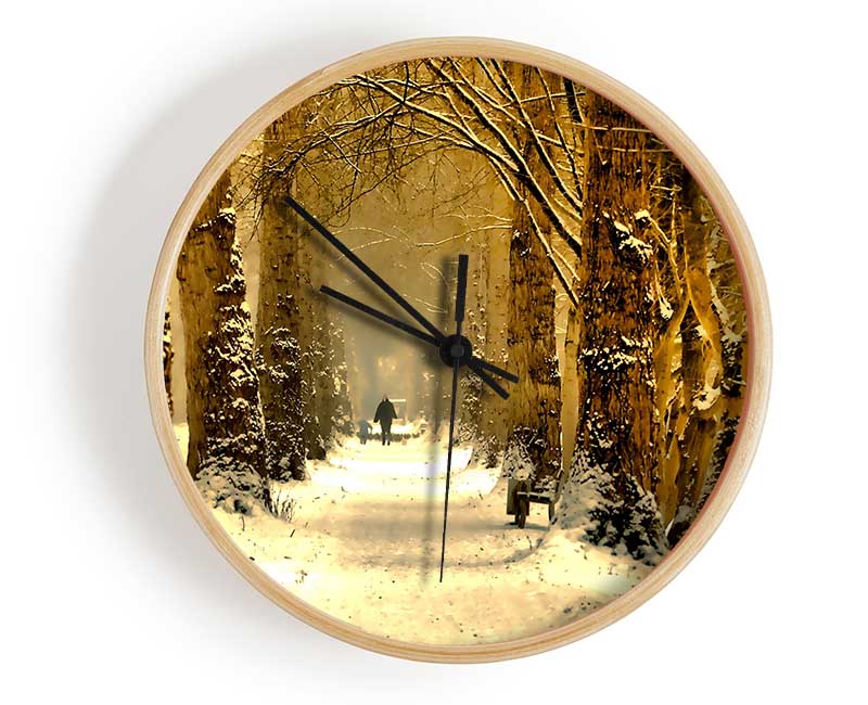 Beautiful Tree Passage Winter Clock - Wallart-Direct UK