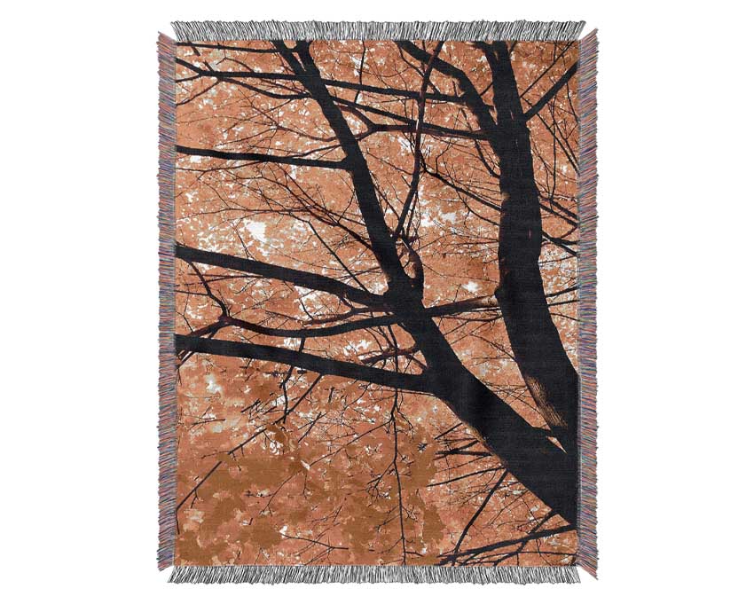 Yellow Autumn Leaves Woven Blanket