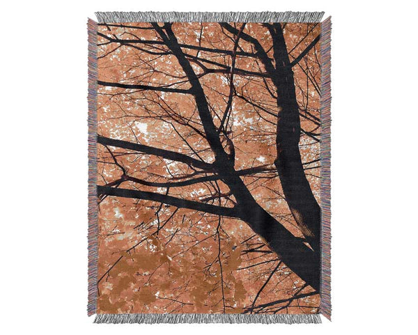 Yellow Autumn Leaves Woven Blanket