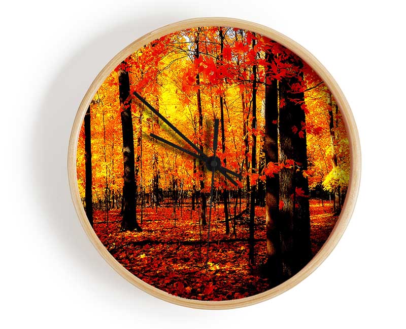 In The Depth Of The Orange Forest Clock - Wallart-Direct UK