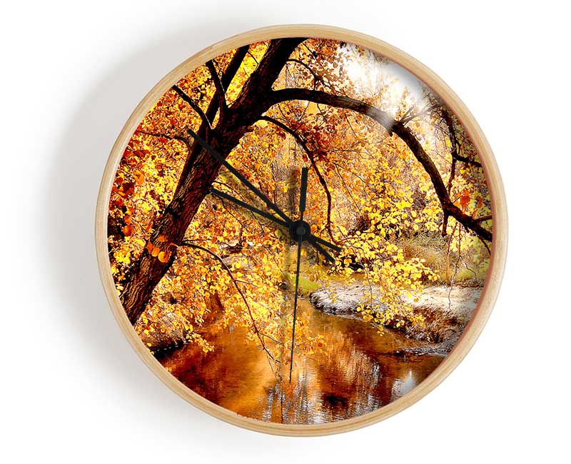 Creek In The Autumn Forest Clock - Wallart-Direct UK