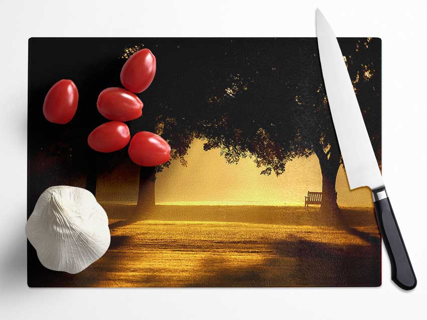 Beautiful Sunset Light Glass Chopping Board