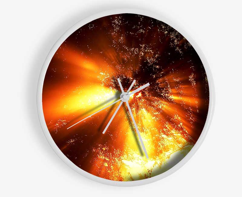 Sun Blaze Above The Winter Tree Clock - Wallart-Direct UK