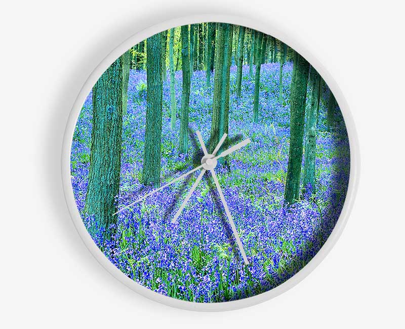 Bluebells In The Forest Clock - Wallart-Direct UK