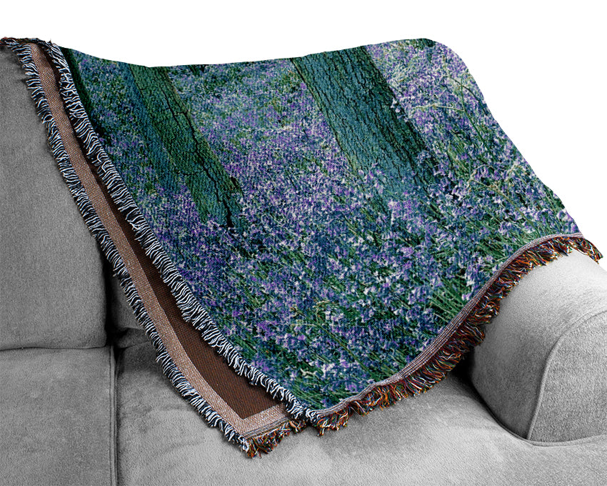 Bluebells In The Forest Woven Blanket