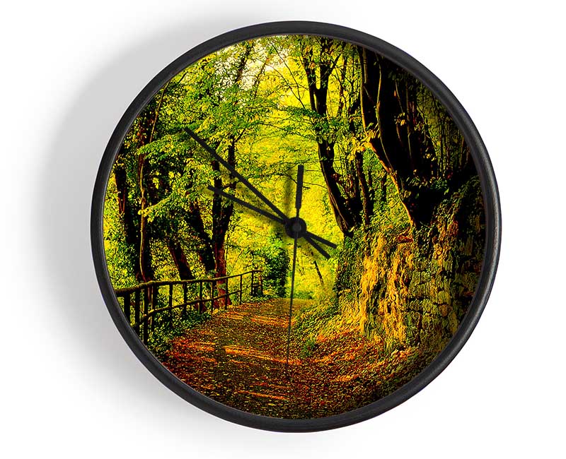 Forest Walking Path Clock - Wallart-Direct UK