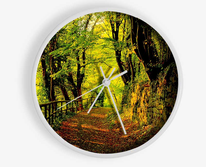 Forest Walking Path Clock - Wallart-Direct UK