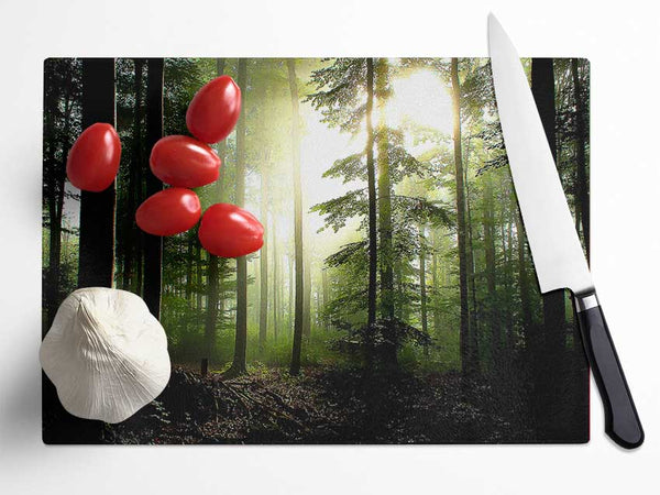 Coniferous Forest Glass Chopping Board