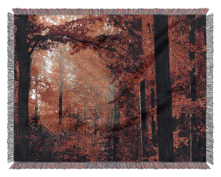 Red Forest Delight Woven Blanket