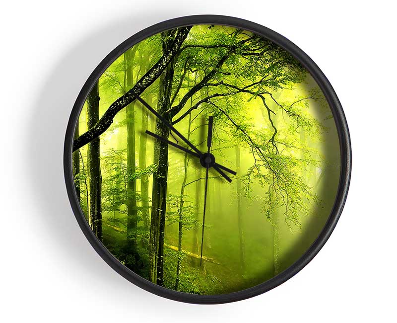 Beautiful Green Forest Clock - Wallart-Direct UK