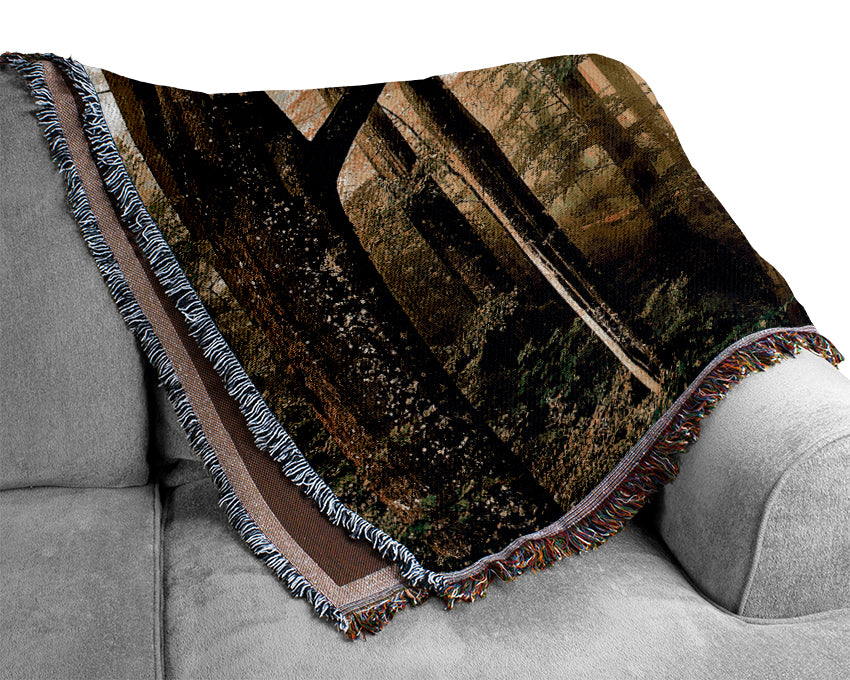 Beautiful Green Forest Woven Blanket